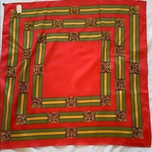Vintage new old JCPenny red silk scarf classic